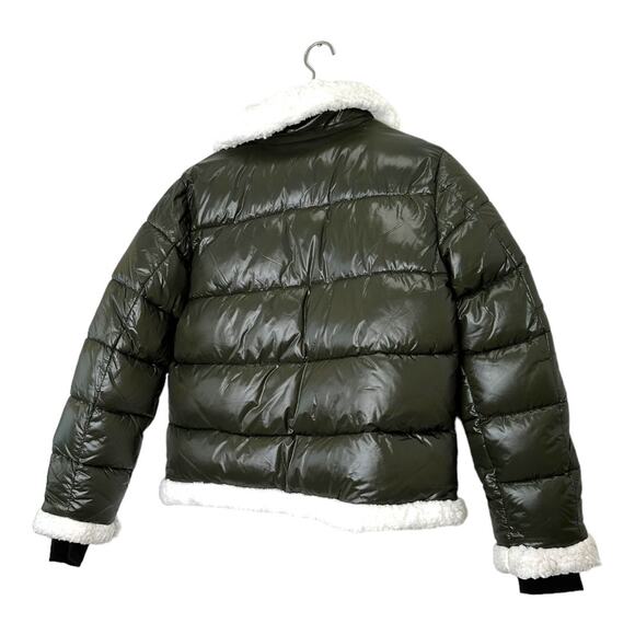 7 For All Mankind Green Thermal Puffer Coat Size Medium - Picture 4 of 10